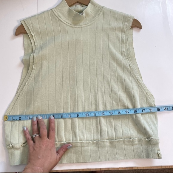 We The Free Sleeveless Mock Neck Oversized Light Green Cotton Tank Top Size XS - Picture 7 of 8